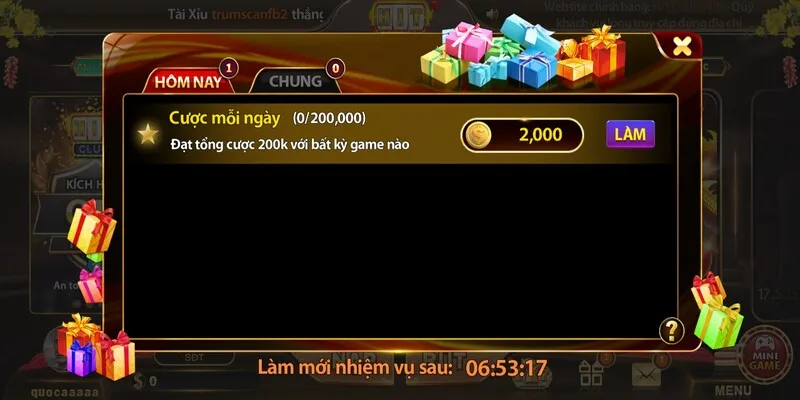 Sử dụng Giftcode quà tặng